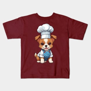 Cute Puppy in Overalls Illustration Kids T-Shirt